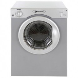 White Knight C38AS 3kg Compact Vented Tumble Dryer in Silver Reverse T