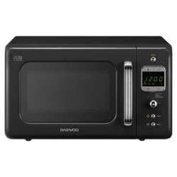 Daewoo KOR7LBKB Compact Retro Microwave Oven in Black 20L 800W