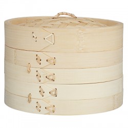 John Lewis Two-Tier Bamboo Steamer