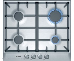 Bosch Serie 4 PCP615B90B Integrated Gas Hob in Brushed Steel