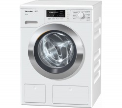 Miele WKG120 Washing Machine - White & Chrome in White