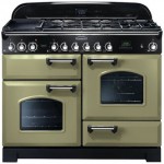 Rangemaster 100930 110cm CLASSIC DELUXE Dual Fuel Olive Green Chrome