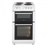 Belling 444443923 50cm Double Oven Electric Cooker in White Solid Plat