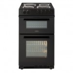 Belling 444443925 50cm Double Oven Electric Cooker in Black Solid Plat