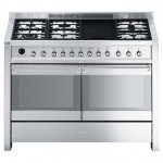 Smeg A4 8 120cm Opera Dual Fuel Double Oven Range Cooker in St St