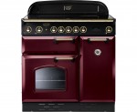 Rangemaster Classic CLAS90EICY/B Free Standing Range Cooker in Cranberry / Brass