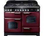 Rangemaster Classic Deluxe CDL110DFFCY/C Free Standing Range Cooker in Cranberry / Chrome