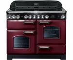 Rangemaster Classic Deluxe CDL110ECCY/C Free Standing Range Cooker in Cranberry / Chrome