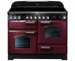 Rangemaster Classic Deluxe CDL110EICY/C Free Standing Range Cooker in Cranberry / Chrome