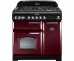 Rangemaster Classic Deluxe CDL90DFFCY/C Free Standing Range Cooker in Cranberry / Chrome
