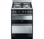 SMEG  Concert 60 Dual Fuel Cooker - Black & Stainless Steel, Stainless Steel