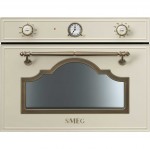 Smeg Cortina SF4750MCPO Integrated Microwave Oven in Cream / Brass