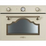 Smeg Cortina SF4750MPO Integrated Microwave Oven in Cream / Brass
