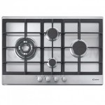 Candy CPG74SQGX 75cm 4 Burner Gas Hob in Stainless Steel