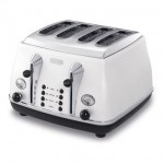 Delonghi CTOM4003 W ICONA Micalite 4 Slice Toaster Pearlescent White