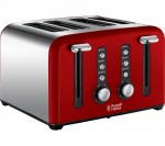 Russell Hobbs Windsor 22831 4-Slice Toaster - in Red