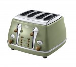 Delonghi Icona Vintage CTOV4003GR 4-Slice Toaster - Olive Green, Olive