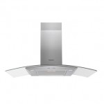 Hotpoint PHGC9 5FABX 90cm Curved Glass Chimney Hood in Stainless Steel