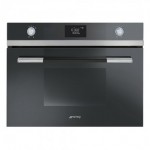 Smeg SF4120MN 45cm Linea Built In Microwave with Grill Black